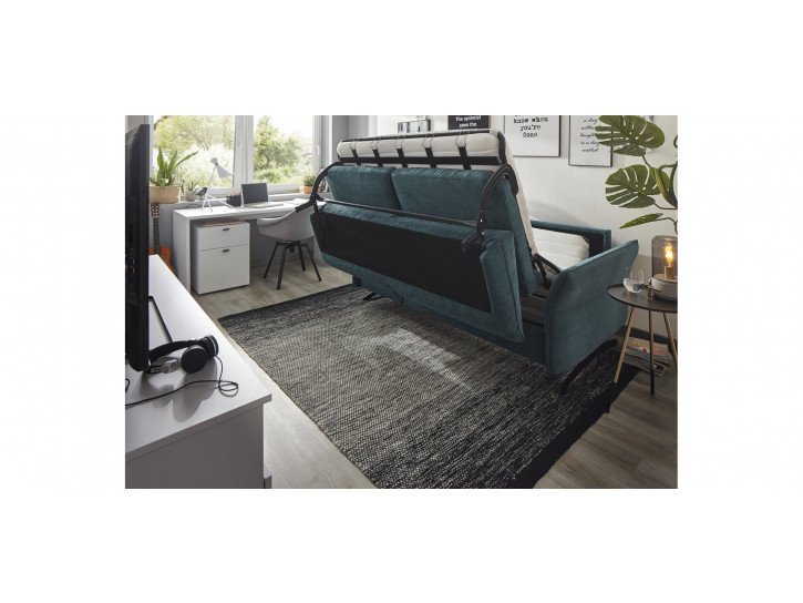1936d69ca0896eb972d7631625a588db79d271f5 Global schlafsofa melida schlaffunktion armlehne klappbar stoff smaragd detailbild3