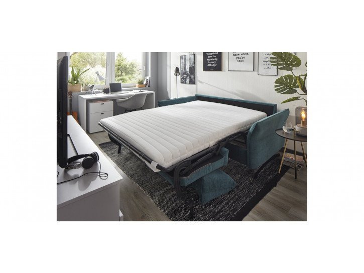 a57d430de7e513d7cac84c9347758c9196d89265 Global schlafsofa melida schlaffunktion armlehne klappbar stoff smaragd detailbild2
